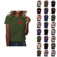 thumbnail image 1 of T-shirt Femme Saint-Valentin 2026 Manches Courtes Col Rond Graphique Cœur d'Amour, 1 of 4
