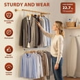 thumbnail image 6 of Closet Extender Hanging Rod, Adjustable Height & Length, 50 lbs Heavy Duty Stainless Steel Double Closet Organizer, No Drill, Silver by Wekvgz, 6 of 8