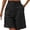 Black, variant on Short Sleeve Tunics for Women Womens Shorts Casual Elastic Waist Wide Leg Shorts Knee Length Summer Shorts With Pockets Solid Pants, Size S