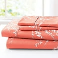 thumbnail image 3 of Spirit Linen Home - Queen Microfiber Foliage Coral/White Sheet Set, 3 of 5