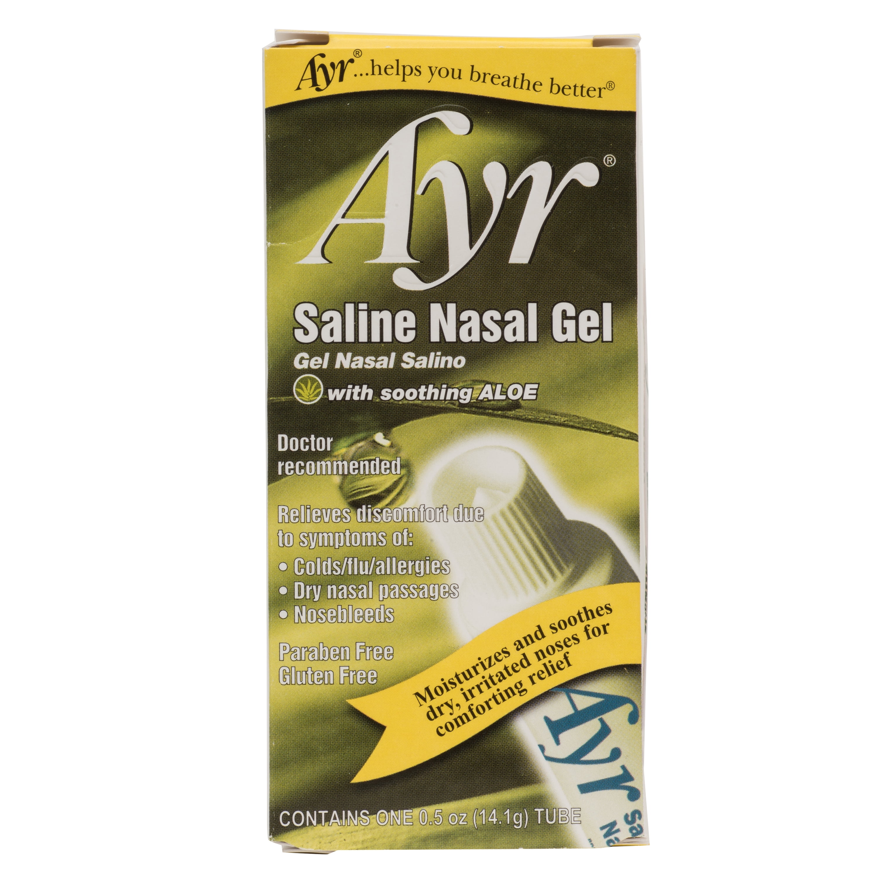 Ayr Saline Nasal Gel with Soothing Aloe, For Dry Noses, 0.5 oz