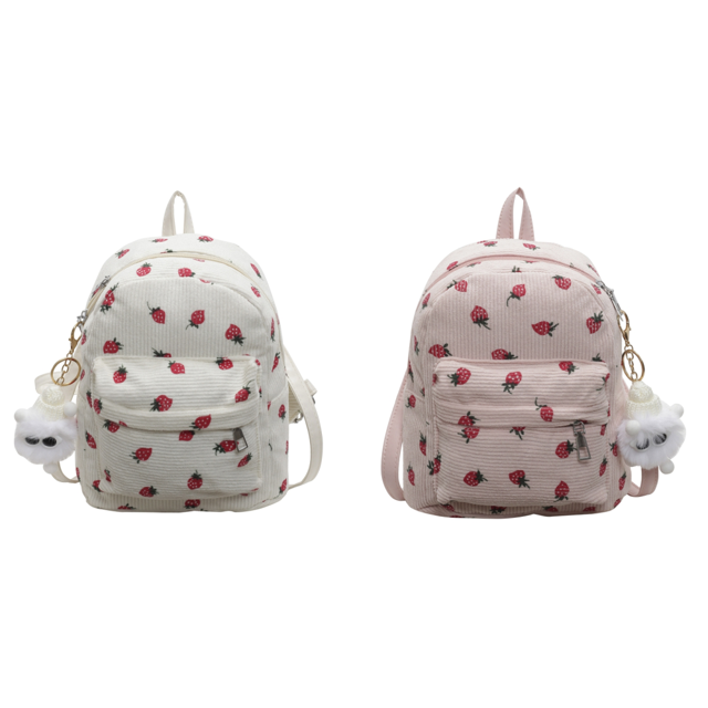 Mini Mochila para Niñas Adolescentes Fresa Librero Pana () Blanco