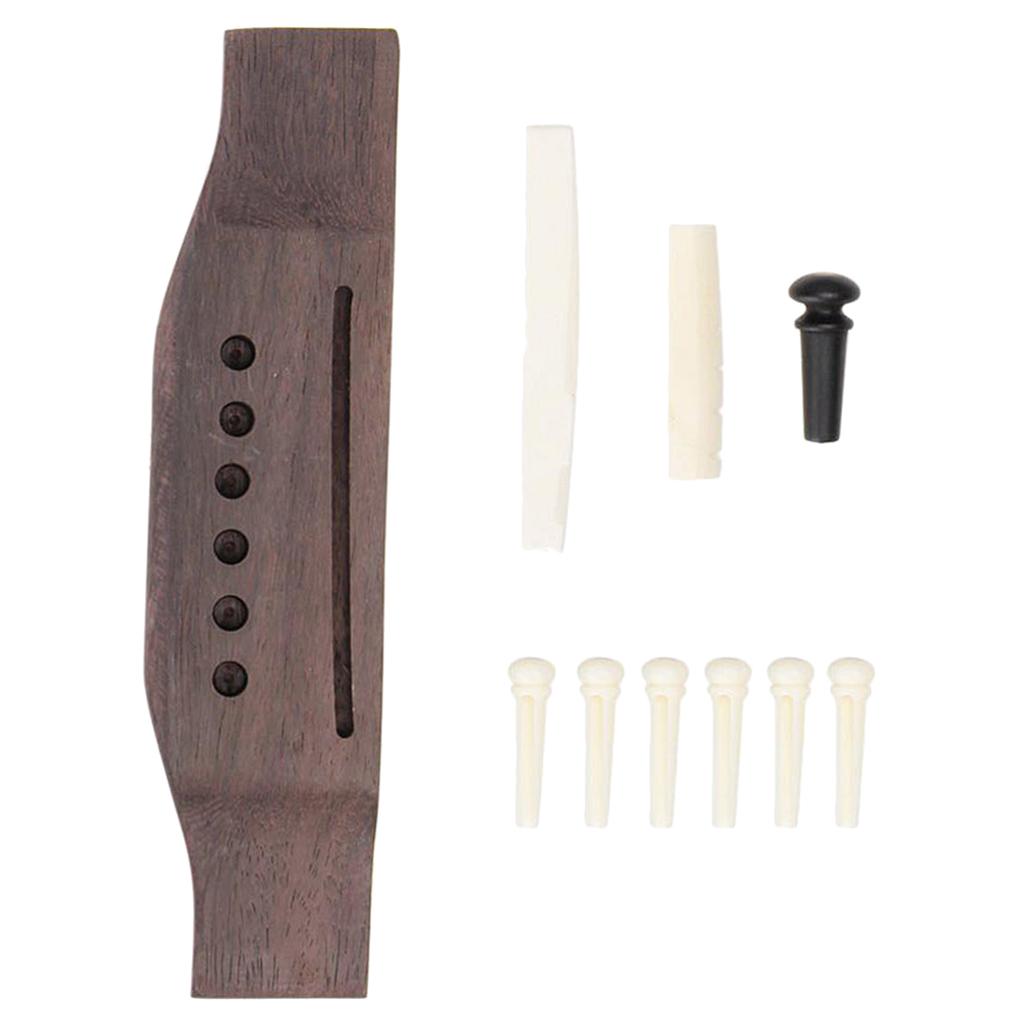 Set Bridge Rosewood Saddle Bridge Pin Nut Pin Finishing Accessories For