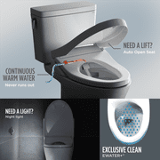 TOTO® S7A WASHLET® Electronic Bidet Toilet Seat with EWATER+® Bowl and Wand Cleaning, Auto Open and Close Contemporary Lid, Elongated, Sedona Beige - SW4736#12