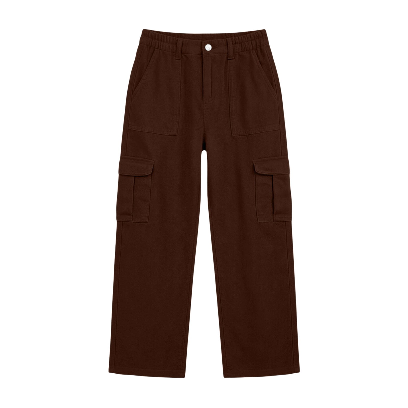 Solid Color Cargo Pants For Womens Liweisiy Back Elastic Waist