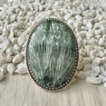 thumbnail image 2 of Handcrafted Seraphinite Gemstone Ring, Statement Ring. made In 925 Sterling Silver. Boho Ring, Green Stone Ring, Boho Jewelry, Gift For Her,, 2 of 4