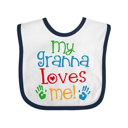 

Inktastic Granna Loves Me Grandkid Outfit Gift Baby Boy or Baby Girl Bib