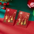 thumbnail image 3 of NICKSUN Christmas Tree Necklace Earrings Set for Women Gold Snowman Pendant Necklace Dangle Earrings Fashion Christmas Jewelry Set for Women, 3 of 7
