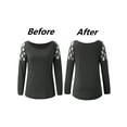 thumbnail image 3 of Hymorin Plus Size Cold Shoulder Women Hollow Jewish Drilling Round Neck Long Sleeve T-Shirts, 3 of 3