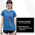 thumbnail image 3 of SPXTREME [5 Pack] Workout Tops for Women Short Sleeve V-Neck Dry-Fit Moisture-Wicking Women's Activewear T-Shirts for Gym Yoga Running, Plus Sizes S–4XL, 3 of 11