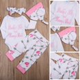 thumbnail image 1 of Baby Girl Letter Printed Romper+Arrow Printed Pants Outfit Set, 1 of 2