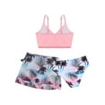 thumbnail image 2 of iEFiEL Big Girls Bikini Set with Mesh Slit Cover-up Skirt 3-piece Swimsuit Pool Party Beach Vacation Sunsuit Pink 10-11, 2 of 5