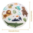 thumbnail image 2 of 3.3ft Round Rug for Kids Room - Cute Animal Non Slip Plush Area Rug, Super Soft Educational Floor Mat for Playroom Nursery Bedroom, Washable Circle Carpet for Home Decor, 2 of 8