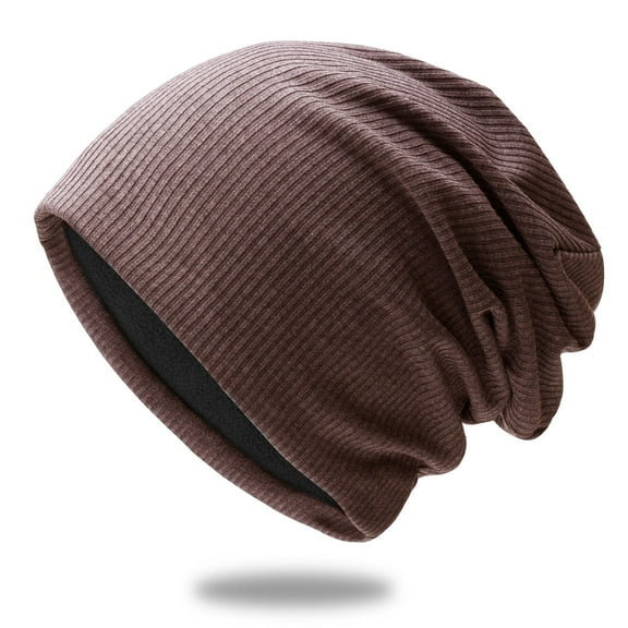 HuangHuanChen Men's And Women's Beanies Lightweight Beanie Solid Color Knitted Hats Soft Hat Streetwear Artistic OutfitsCoffee