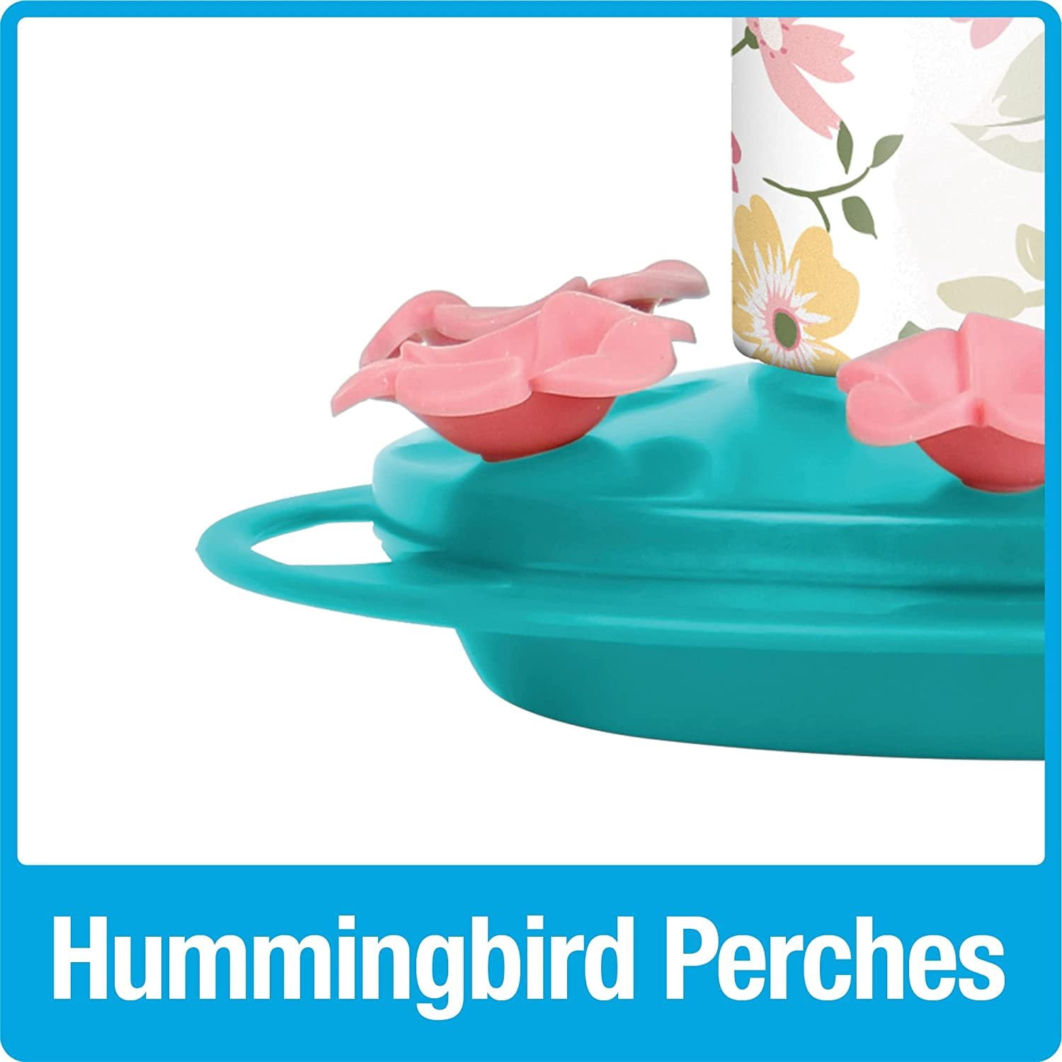 Nature's Way Bird Products DGHF2 Charming Peony Decorative Glass Hummingbird Feeder