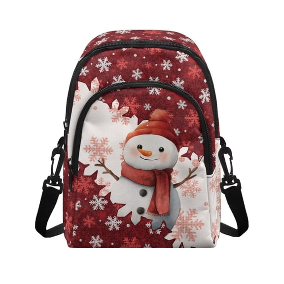 Binienty Snowman Shoulder Bags For Women Christmas Gifts for Her Zipper Crossbody Purse Trendy Aesthetic Messenger Bag with Zipper Pockets RFID Anti Theft Sling Cell Phone Bags