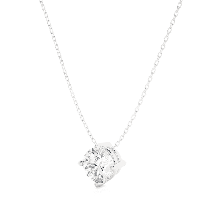 The perfect silver solitaire diamond pendant necklace.