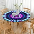 thumbnail image 3 of Colorful Tie Dye Mandala Pattern Round Fitted Tablecloth with Elastic Edge,Dining Table Cover Waterproof,Outdoor Round Tablecloth for Camping,Dining,Indoor and Outdoor, 3 of 7