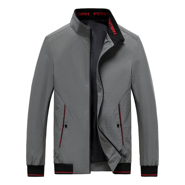 Chaqueta con capucha sólida con cuello alto para hombre Abrigo de manga larga con bolsillo Zipoer Pompotops oipoqjl37679