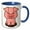 Blue/White, variant on 3drose, Cute Fun Creative Pink Pig Cartoon, 11oz Two-tone Yellow Mug