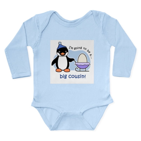 CafePress - Big Cousin To Be (Penguin) Body Suit - Long Sleeve Cotton Baby Bodysuit