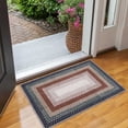 thumbnail image 4 of FairOnly Machine Washable Low Pile Brocade 2'x3' Rug Textured Geometric Non Slip Non Shedding Mat for Kitchen Bathroom,Blue, 4 of 7