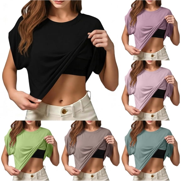 HCYSFG Womens Open Front Shrugs Short Sleeve Cropped Length Loose Fit Layering Style Cardigan Tops Lightweight Cover Ups