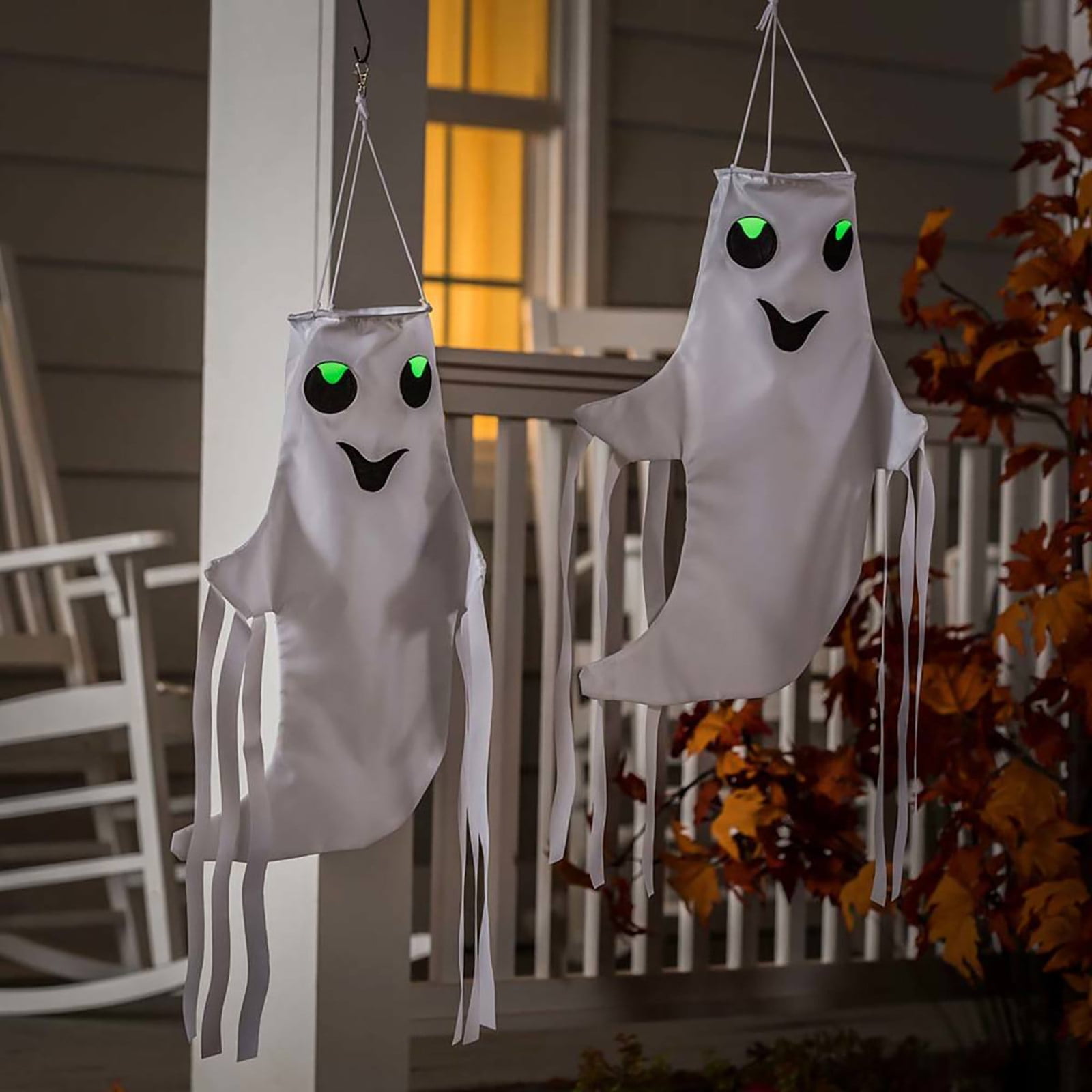 Feltree 50 Halloween Ghost Windsocks Hanging Decorations - Flag Wind ...