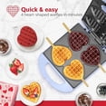thumbnail image 3 of Holstein Housewares - Waffles de corazón antiadherente, lavanda, hace 4 waffles en forma de corazón en cuestión de minutos, 3 of 5