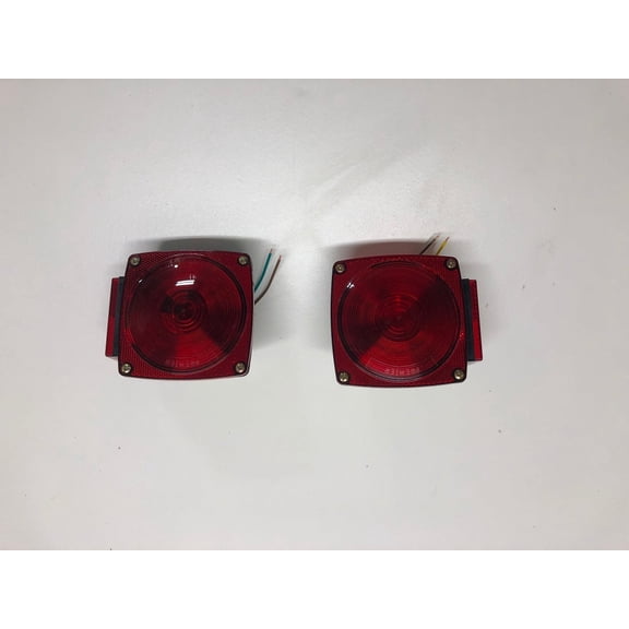 Red Square Under 80" Wide Combination Trailer Lights Side Marker RH and LH