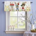 thumbnail image 4 of Valance Curtains for Kitchen Windows Watercolor Easter Rabbit Hat Rod Pocket Valance Spring Flower Leaf Short Window Curtain Topper for Bedroom Living Room Bathroom 54x18in,1&nbsp;Panel, 4 of 9