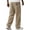 AO15-Khaki, variant on Men'S Wide Leg Corduroy Pants Baggy Elastic Waist Streetwear Trousers Baggy Large Patch Pockets,Textured Streetwear Brown M