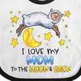 thumbnail image 4 of Inktastic I Love My Mom to the Moon and Back Cute Sheep Boys or Girls Baby Bib, 4 of 4