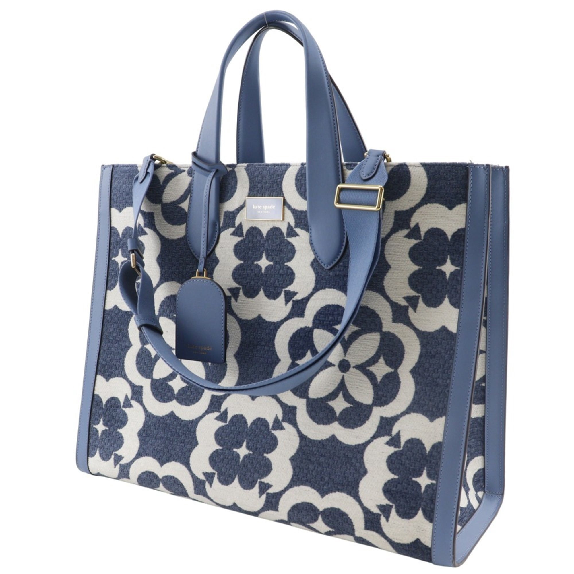 Pre-Owned Kate Spade Manhattan Chenille Large Tote Bag, Flower, K9959, Cotton and Leather,...