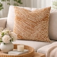 thumbnail image 3 of Fennco Styles Camel Chenille Jacquard Decorative Filled Throw Pillow 18" x 18" – Soft Textured Decorative Accent Cushion for Sofa, Couch & Bed for Home Décor, 3 of 3
