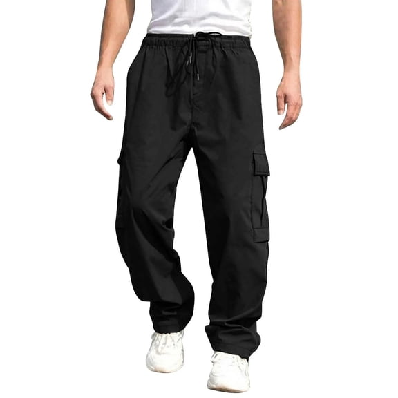 Alivor Men's Casual Cargo Pants Elastic Waist Lightweight Summer with Pockets M-3XL