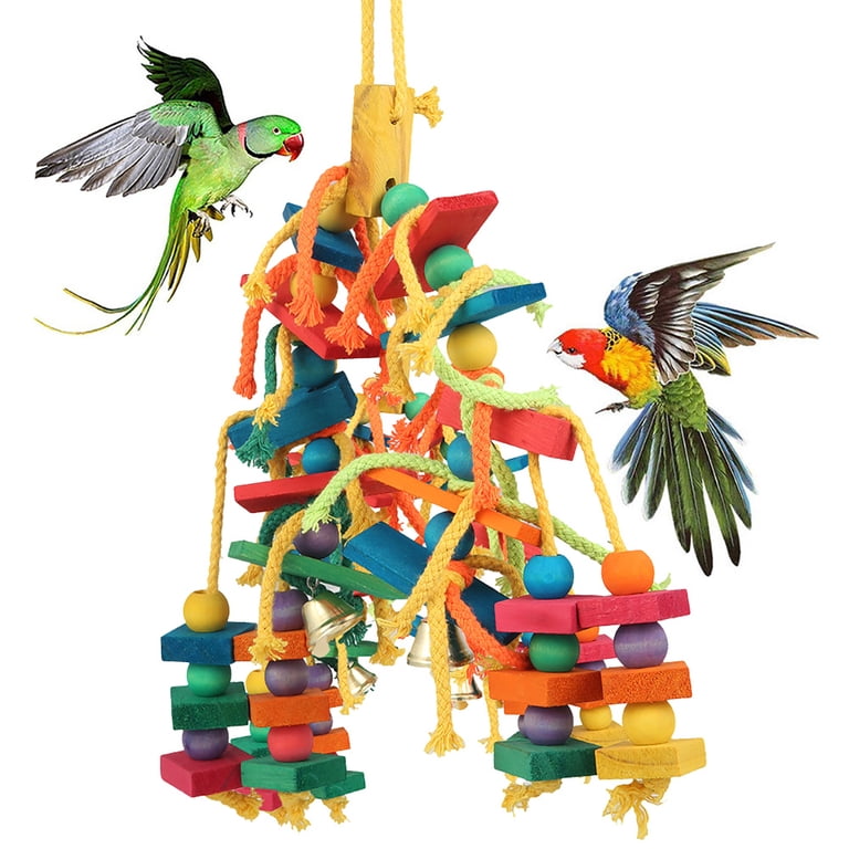 Rzvnmko Large Parrot Bird Toys, Wooden Blocks & Beads photo 6