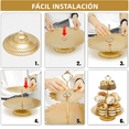 thumbnail image 4 of Juego De Soportes De Metal Para Pasteles Y Postres, 7 Pzs. Dorado, 4 of 5