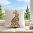 thumbnail image 6 of Horivan Easter Bunny Flocked Pillow Cover 45x45cm Soft Holiday Decor for Sofa Cushion Cute Rabbit Printed Home Decoration Spring Living Room Accent Pillowcase, 6 of 6