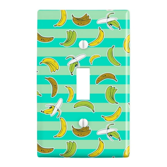 Ripe Bananas Pattern Plastic Wall Decor Toggle Light Switch Plate Cover
