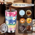 thumbnail image 6 of Holiday Birthday Valentine Gifts for Women, 20 oz Stainless Steel Tumbler with Lid and Straws, Funny Floral Coffee Tumbler, Present Ideas for Mom, Wife, Girlfriend, Sister, Friend, Rainbow Daisy, 6 of 7