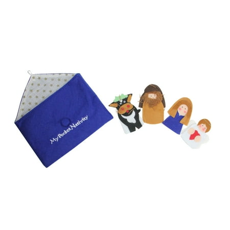 5-Piece My Pocket Nativity Religous Christmas Finger Puppet Set