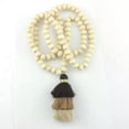 thumbnail image 2 of Bohemia Cotton Fringe Tassel Pendant 10mm Natural Wood Beads Long Chain Necklace, 2 of 2