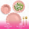 thumbnail image 4 of Paris Hilton Heiress Collection 12-Piece Stoneware Dinnerware Set, Plates & Bowls Dish Set, Service for 4, Microwave & Dishwasher Safe, Rose Pink with Scalloped Ruffle Rim, 4 of 8