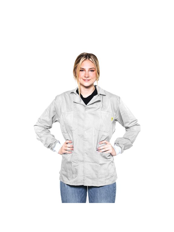 ESD Jackets: Heavy Weight 5049 Fabric, Lapel Collar, Snap Cuff