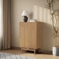 thumbnail image 3 of LuxenHome Kitchen Pantry Cabinet, 48.7" Tall Storage Cabinet with Doors and Shelves, Wood Freestanding Cupboard Bathroom Cabinet or Shoe Storage Cabinet for Entryway, Living Room, Dinning Room, 3 of 9