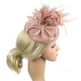 thumbnail image 5 of Prolriy Fascinators Hats for Women, Womens Flower for Beads Hat Fascinators Cute Wedding Headwear Headband Hair Accessories for Women Pink One Size, 5 of 9