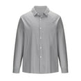 thumbnail image 4 of Azrian Long Sleeve with Turn-down Collar and Button Shirt for Men,Men's Cotton And Linen Solid Color Fashion Long-sleeved Lapel Top/shirt, 4 of 6