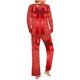thumbnail image 4 of Puntoco Pijamas de mujer con cuello redondo, pantalones y bolsillo en la parte superior con estampado navideño para mujer, 4 of 5