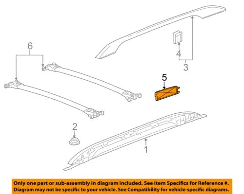 Buick GM OEM Enclave Roof Rack Rail Luggage Carrier-Rear Cover Right 84064620